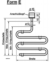 Heizstab Teflon - 2.500 Watt