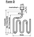 Heizstab Teflon - 1.000 Watt